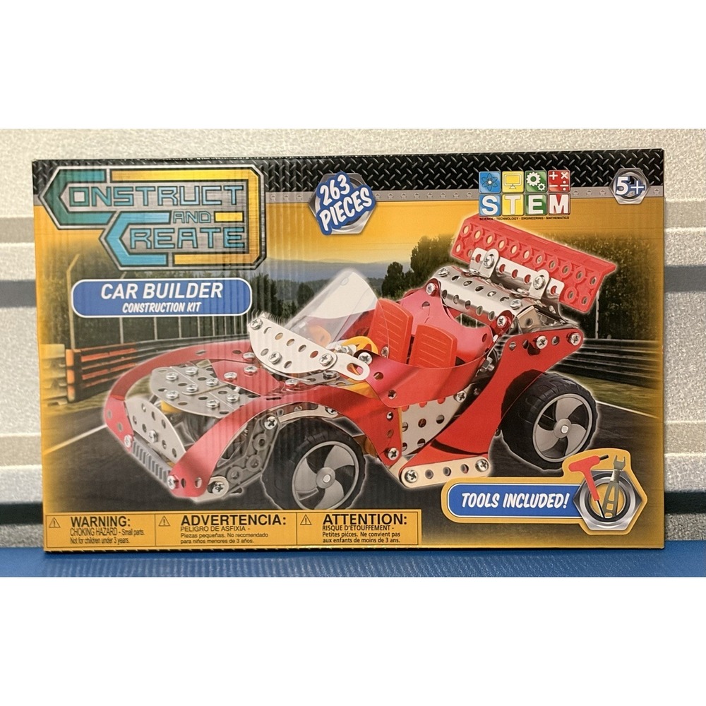 Sambro Construct and Create‎ Car Builder Construction Kit 263 Piece Set NEW RARE